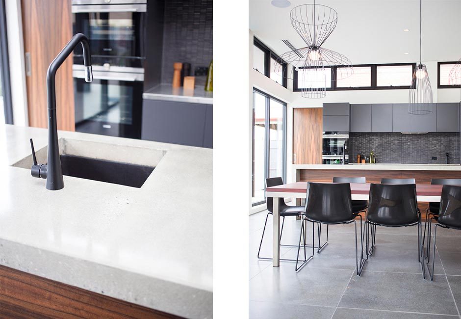 koush-esplanade-residence-interior-design-residential-custom-concrete-bench-dome-pendants